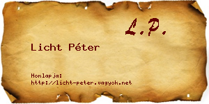 Licht Péter névjegykártya
